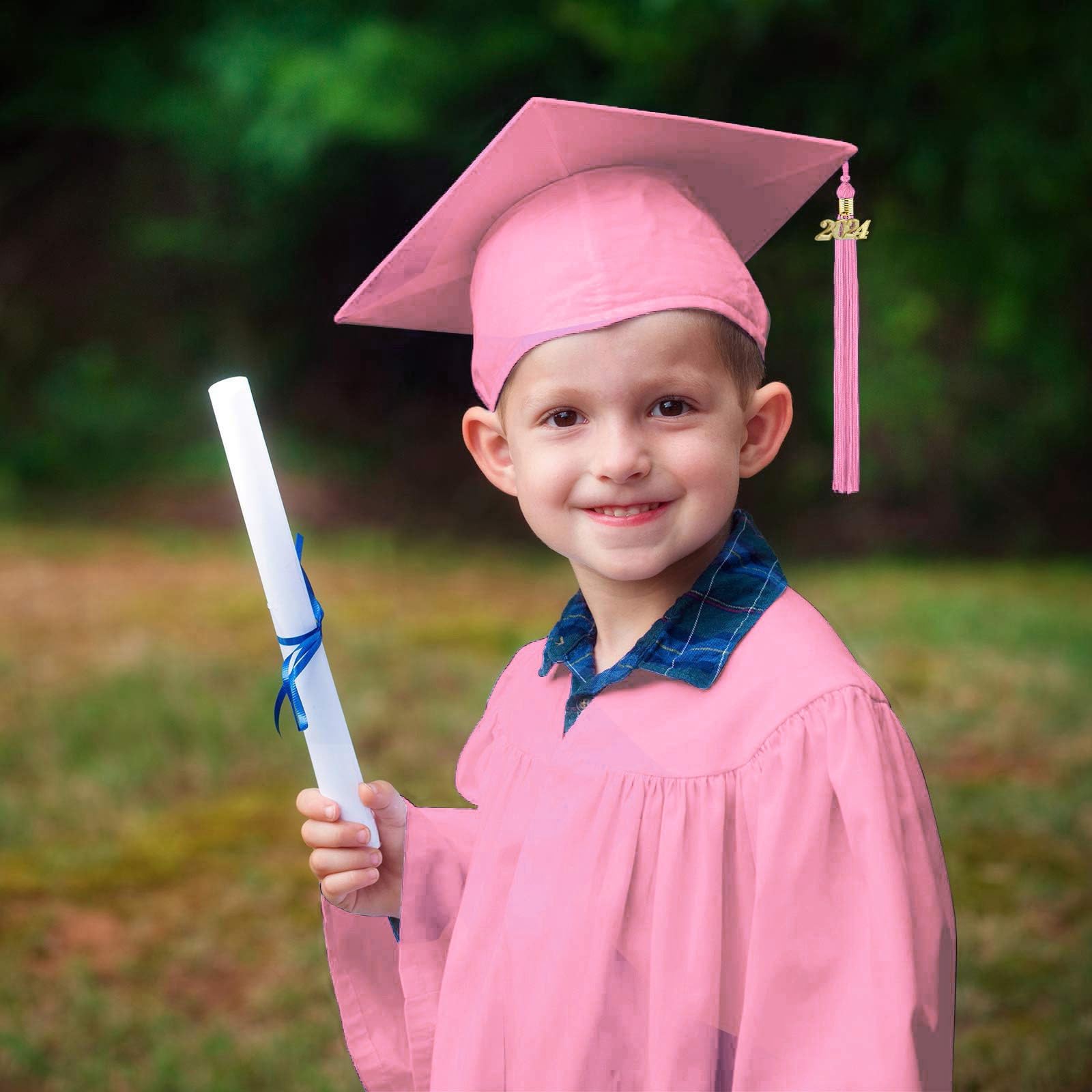 2024 Kids Graduation Cap & Gown Set for Preschool, Pre-K, Kindergarten & 5th Grade - Boys & Girls Graduation Outfit with Stole & Tassel - Perfect for School Ceremonies, Photo Shoots & Special Occasions