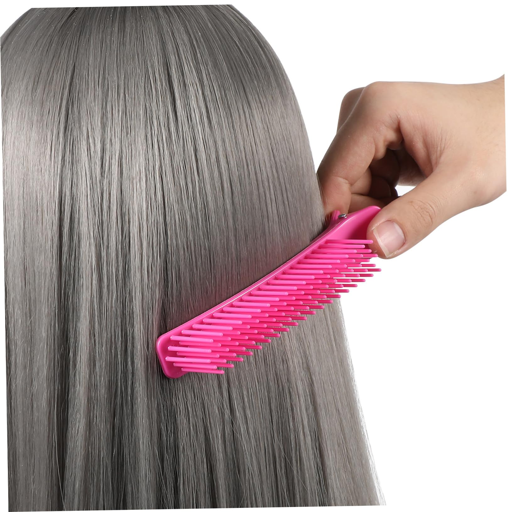 Kichvoe 2-Pack Extra Large Hair Sectioning Clips for Curly Hair - Salon Quality Styling Tools with Large Round Mirror, Perfect for Makeup & Hairdressing (Pink)