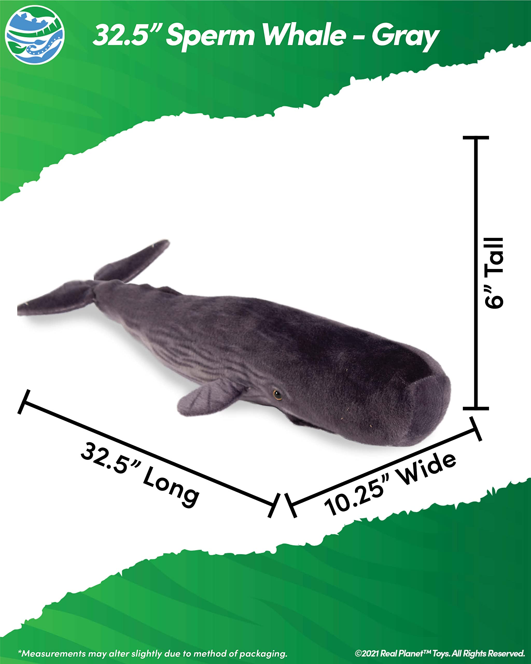 **Realistic Sperm Whale Plush Toy - Large 32.5