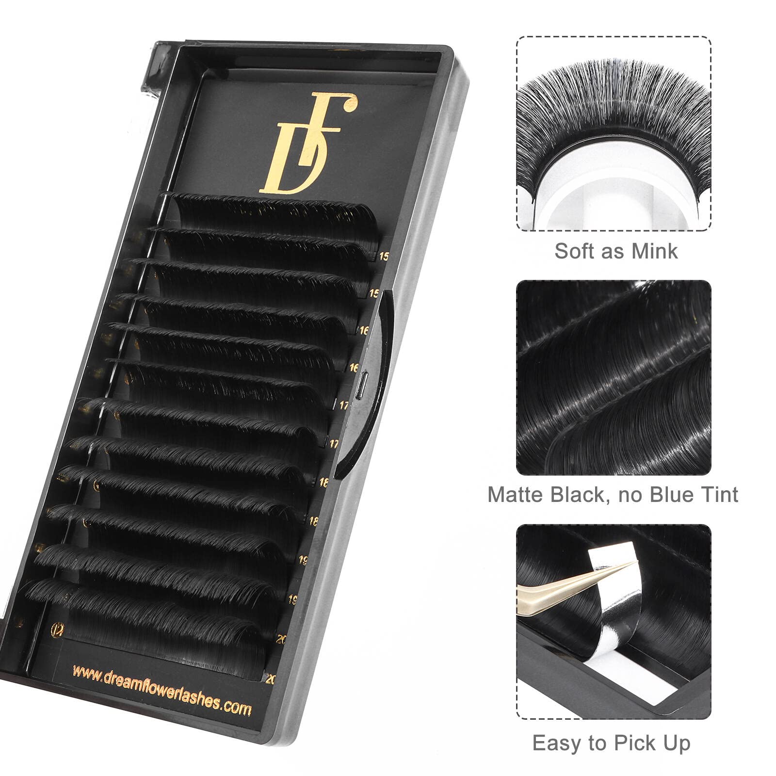 Professional 0.07mm CC Curl Eyelash Extensions - 15-20mm Easy Fan Volume Lashes for Rapid Blooming & Self-Fanning | Perfect for Salon Professionals & DIY Lash Artists | Enhance Your Look for Weddings, Parties & Special Occasions