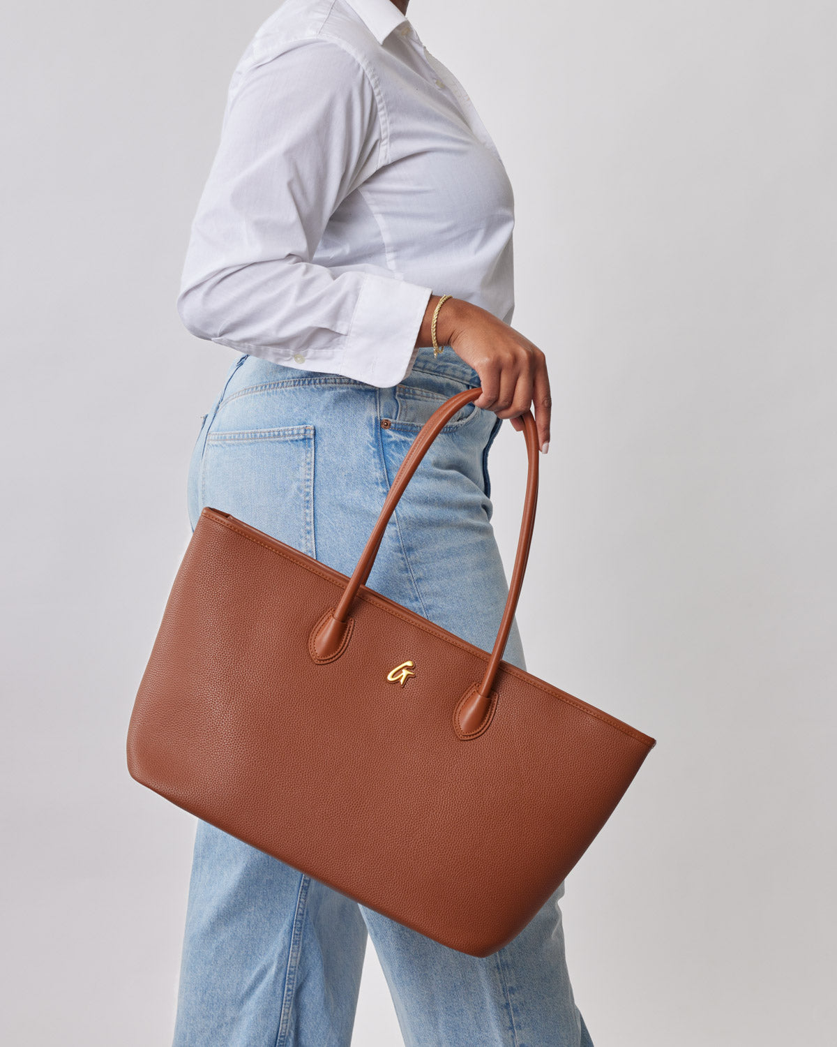 Stylish Brown Pebble Tote Bag for Women - Durable & Fashionable Handbag for Work, Travel & Shopping