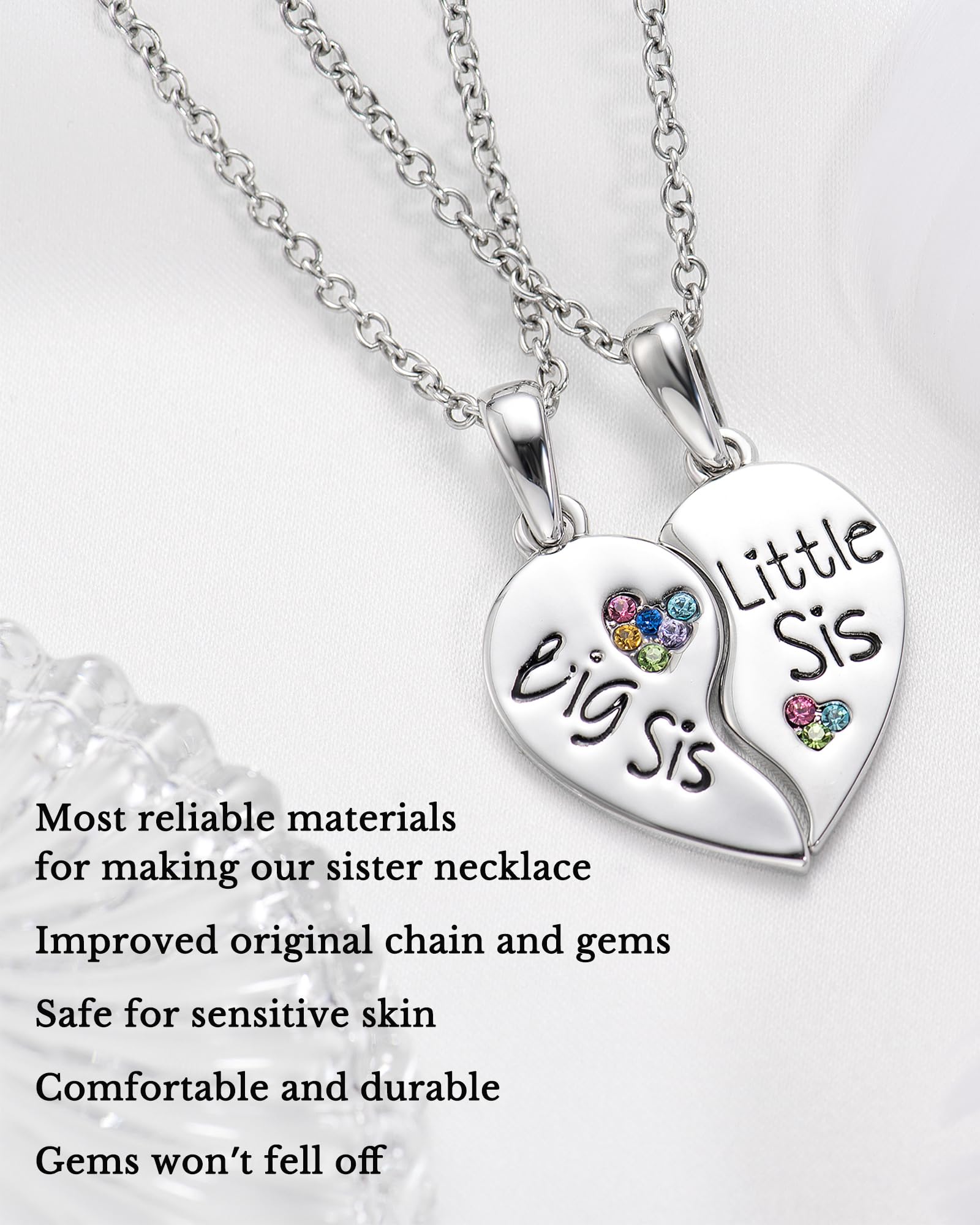 Best Friend Necklaces for Sisters - Matching BFF Jewelry Set for Women & Girls - Perfect Birthday Gift for Besties - Ideal for Anniversaries, Valentine's Day & Special Occasions