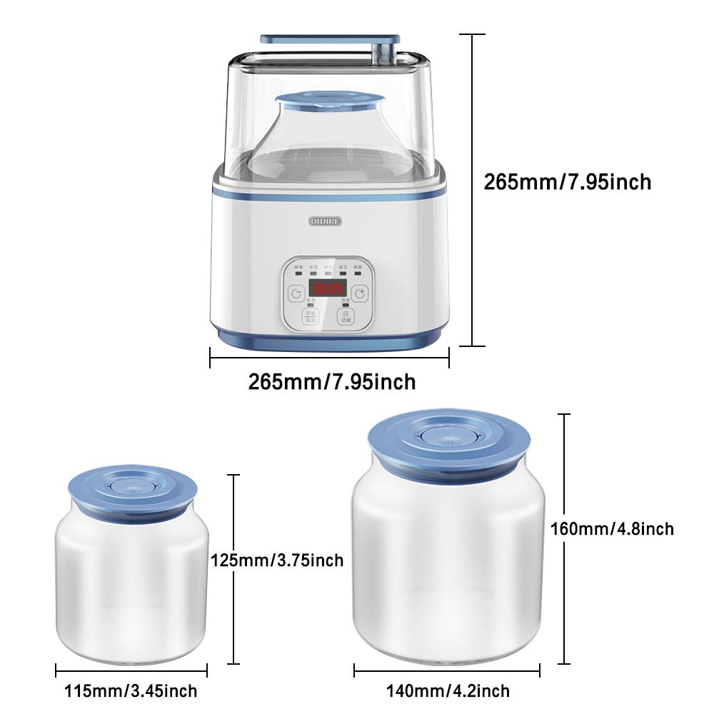 Automatic Multi-Function Yogurt Maker with Enzyme Starter - Large Capacity Fermentation Machine for Homemade Yogurt, Kefir & Probiotic Drinks - Perfect for Healthy Breakfast, Snacks & Gut Health