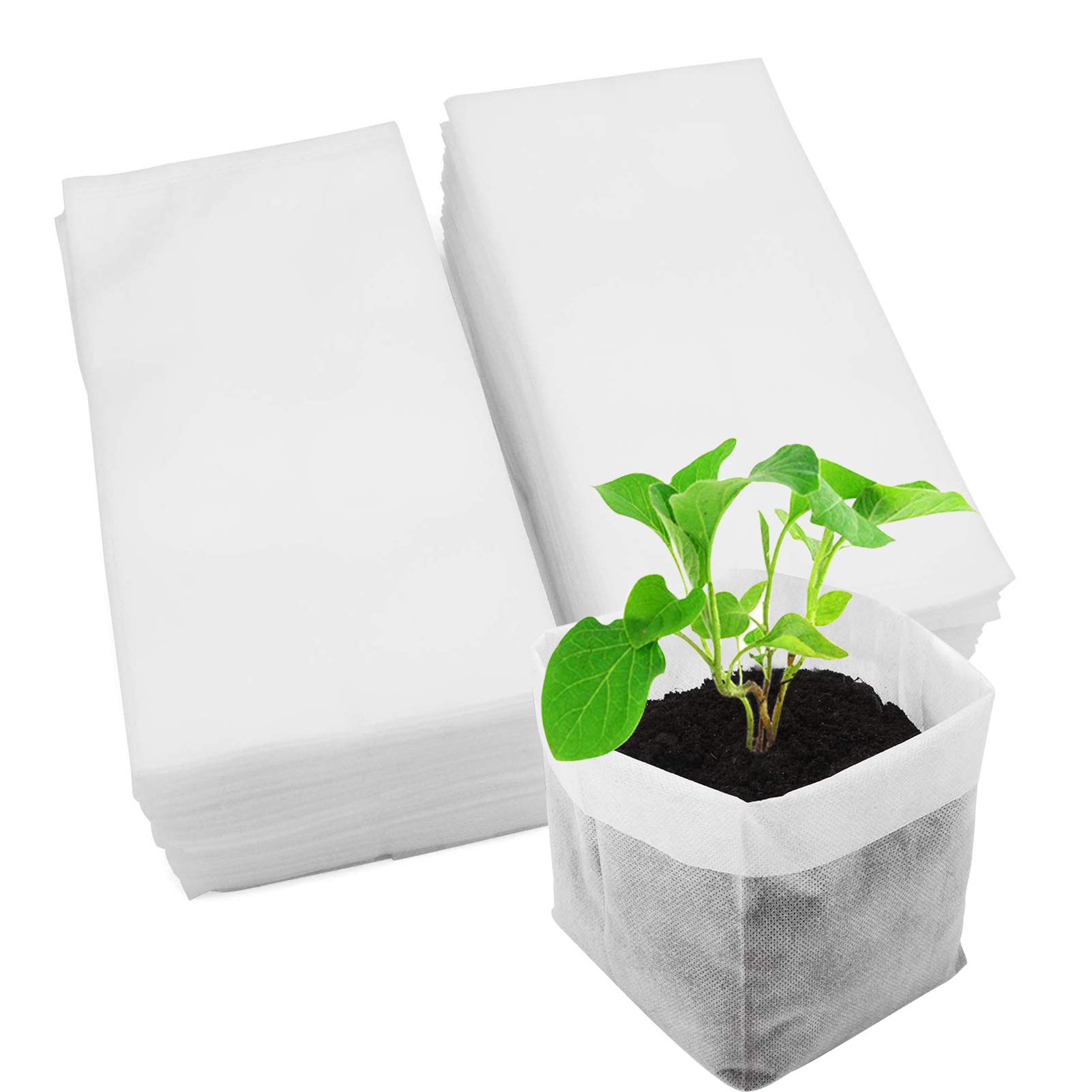 200pcs Biodegradable Plant Grow Bags 7.8