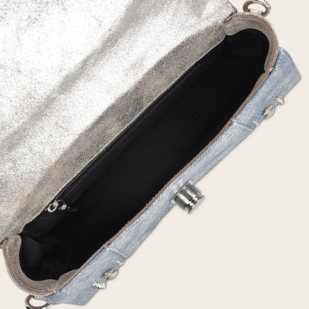 BOD0FPH Cuadra Silver Python Handbag for Women - Elegant Clutch for Evening Parties, Weddings & Special Occasions