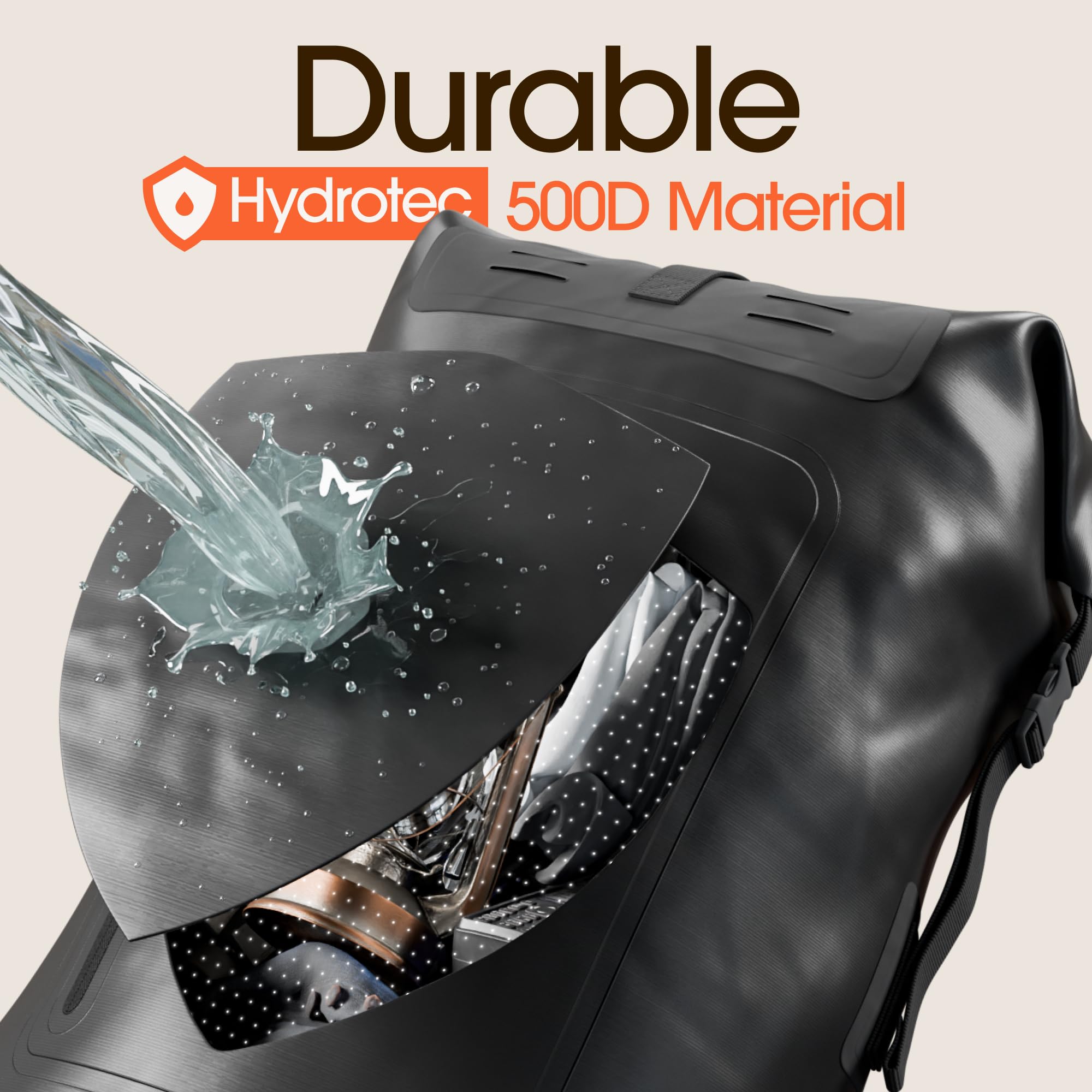 **Earth Pak Waterproof Backpack - Heavy Duty Roll-Top Dry Bag with Front Zipper Pocket & Waterproof Phone Case - Ideal for Hiking, Kayaking, Travel & Outdoor Adventures**
