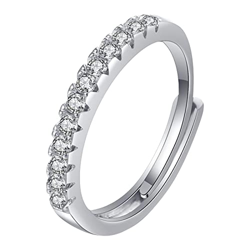Elegant White Gold Alloy Wedding Rings for Women - Size 10, Beautiful Inlaid Jewelry for Brides, Engagement & Anniversary Gifts | Perfect for Proposals, Vow Renewals & Special Occasions