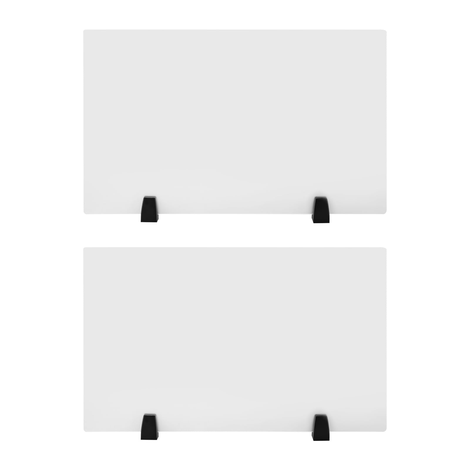 30×18 Inch Dual Frosted Plexiglass Desk Divider - 2 Pack Acrylic Office Privacy Panels with Clamp-on Design for Home, School & Classroom | Teacher Supplies & Workspace Organization Accessories