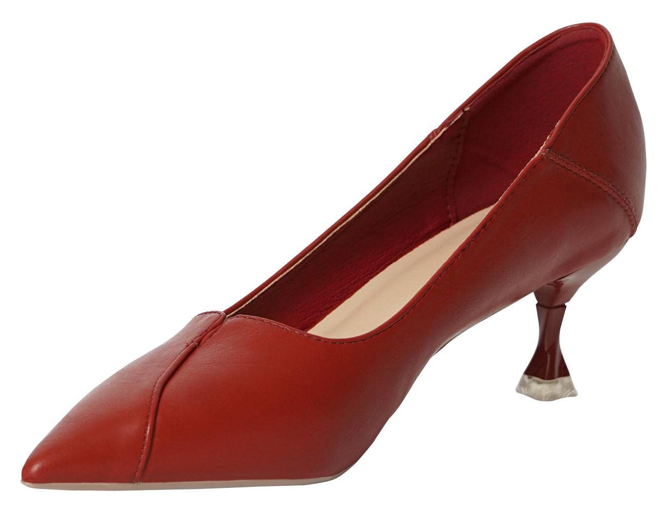 C.Paravano Women's Kitten Heels - Pointed Toe Low Heel Pumps for Work, Party & Evening Wear | Stylish Designer Stiletto Shoes for Women | Comfortable Short Heels for Office & Special Occasions