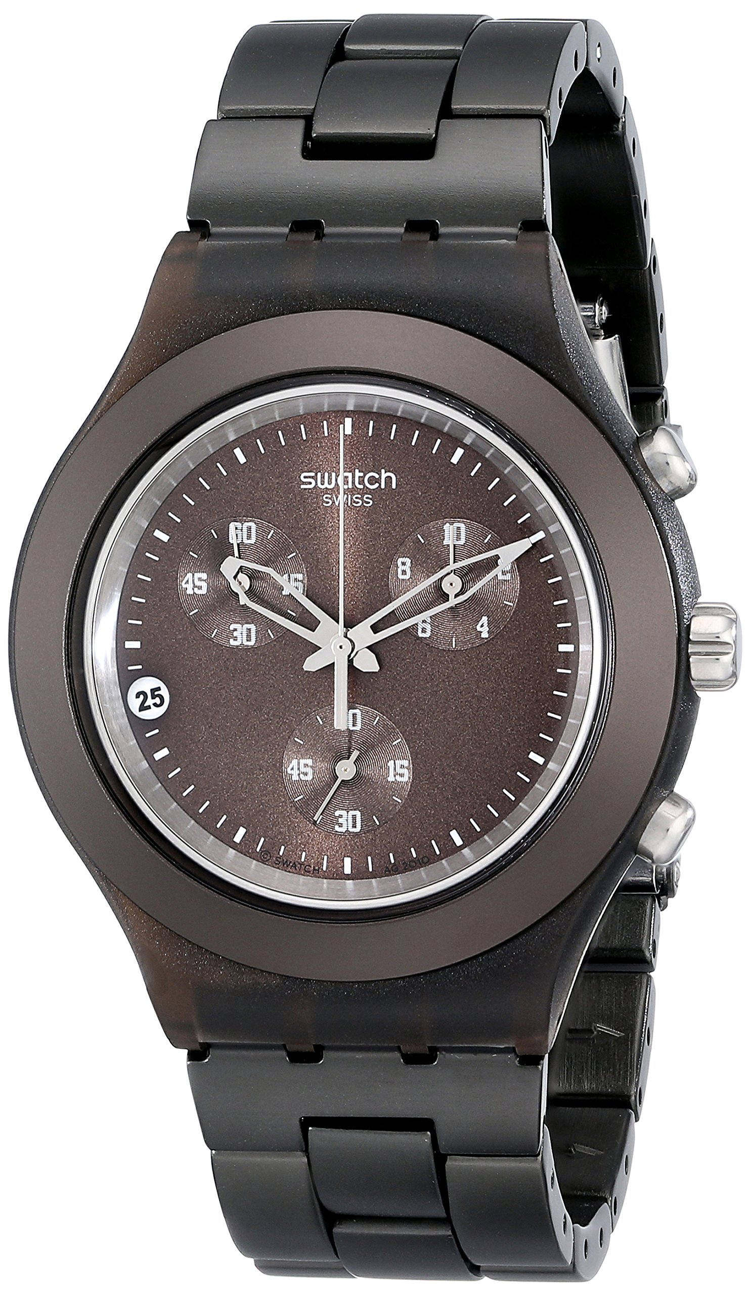 Swatch Men's SVCC4000AG Brown Dial Plastic Analog Watch - Stylish Casual & Business Wear for Everyday Use