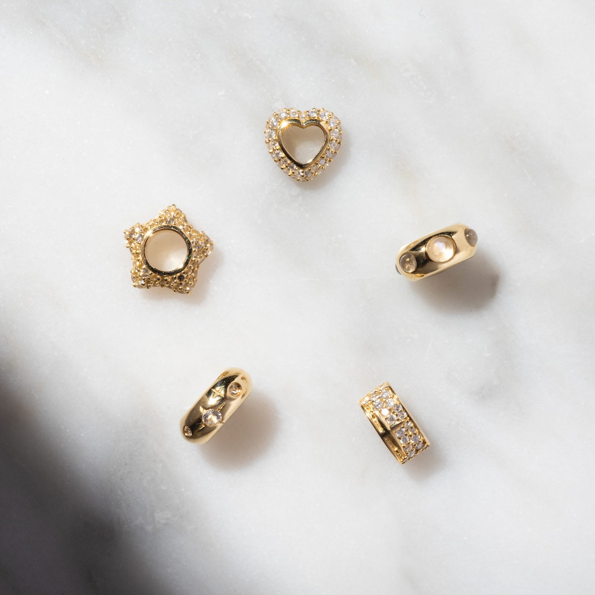 Solid Gold Spacer Charm Beads for Jewelry Making - Premium 14K Gold Spacer Beads for Bracelets, Necklaces & DIY Craft Projects - Perfect for Layering, Stacking & Personalized Jewelry Designs