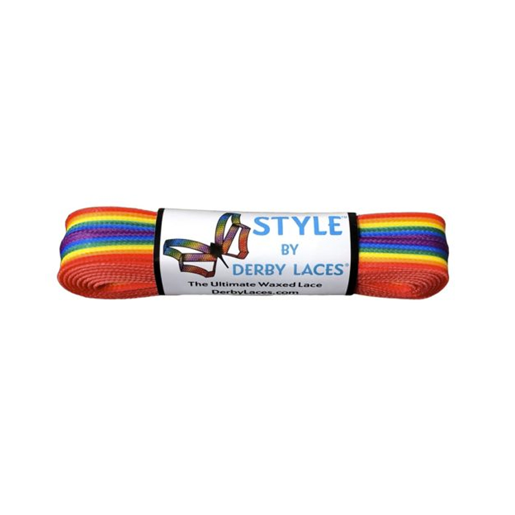 Vibrant Rainbow Stripe Waxed Shoe Laces - Durable & Colorful Sneaker Laces for Running, Hiking & Fashion Sneakers