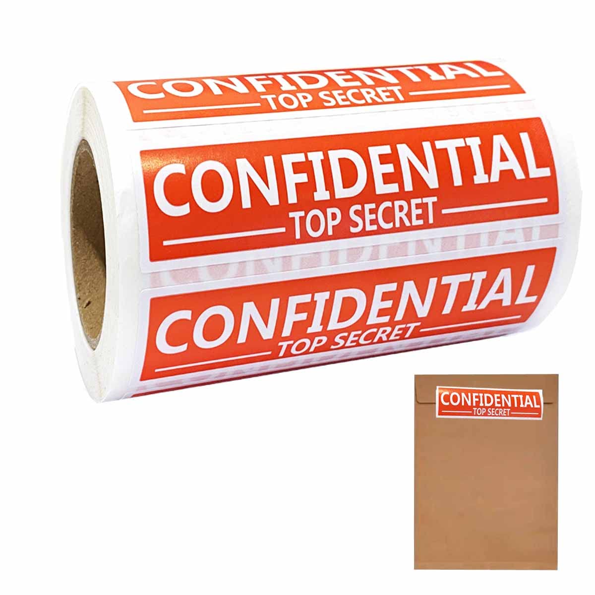 500 Pcs Confidential File Labels - 4x1 Inch Security Stickers for Document Handling & Organization | Perfect for Office Files, Legal Documents & Sensitive Records