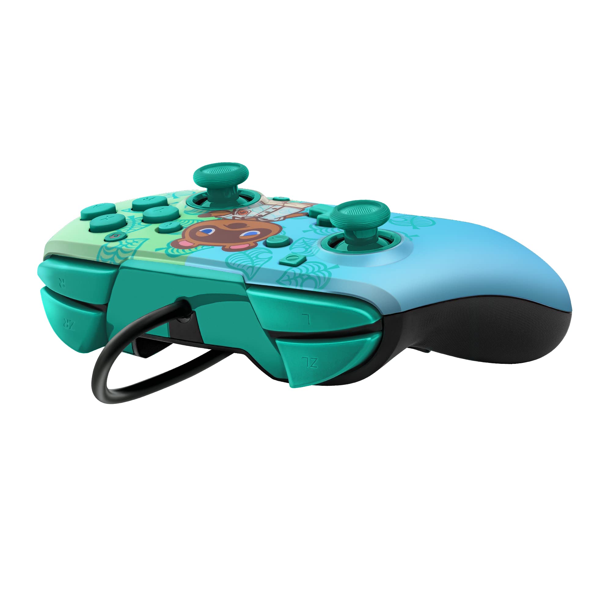 PDP REMATCH Enhanced Wired Nintendo Switch Pro Controller for Switch, Switch Lite & OLED - Animal Crossing Tom Nook Edition (Blue/Green) | Perfect for Gaming, Multiplayer & Competitive Play