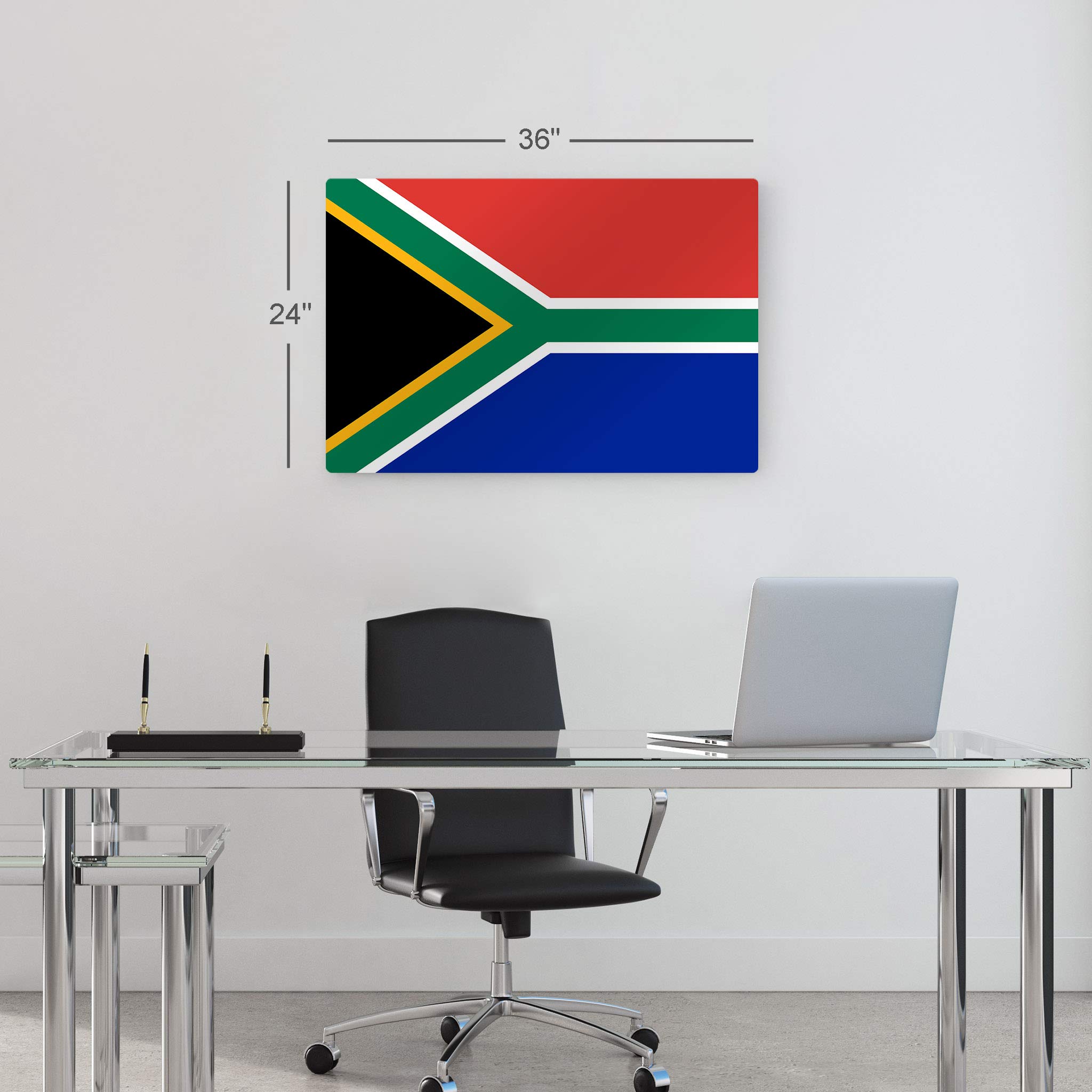 South Africa Flag Metal Wall Art - 16x24 Inch Ready to Hang, USA Made Modern Home Decor for Office, Living Room, Dorm, Bedroom & Man Cave | Perfect for Sports Bars, Game Rooms & Patriotic Displays