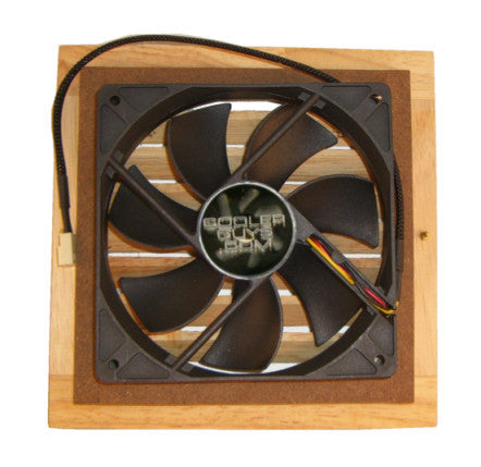 High Performance CabCool1201 Single 120mm PC Fan Cooling Kit with Custom Wood Grill & Thermal Controller - Perfect for Gaming Rigs, Home Theater PCs, and Computer Case Airflow Optimization