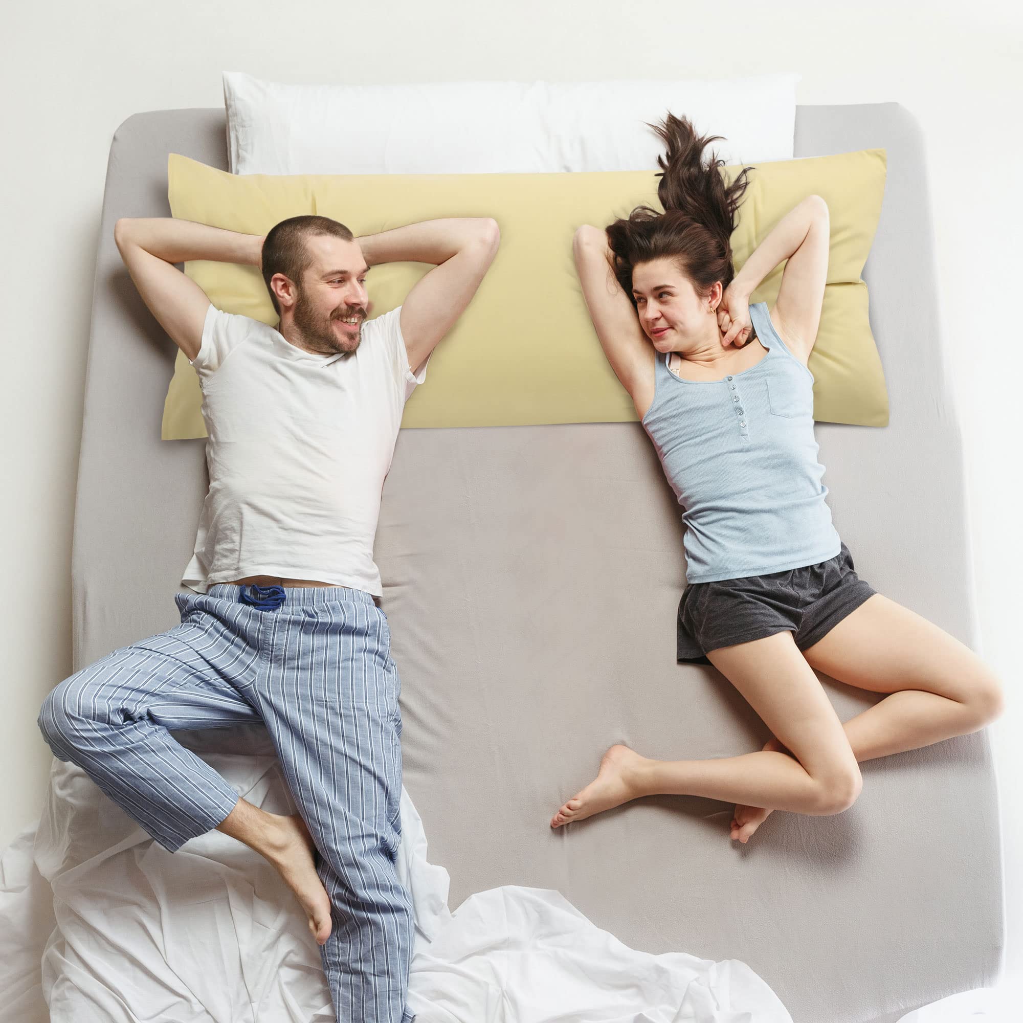 Premium Microfiber Body Pillow Case 20x72 Inches - Ultra Soft 90 GSM Polyester Cover Replacement - Gold Luxury Pillowcase for Adults & Pregnancy Support - Perfect for Bed, Sofa & Travel Comfort