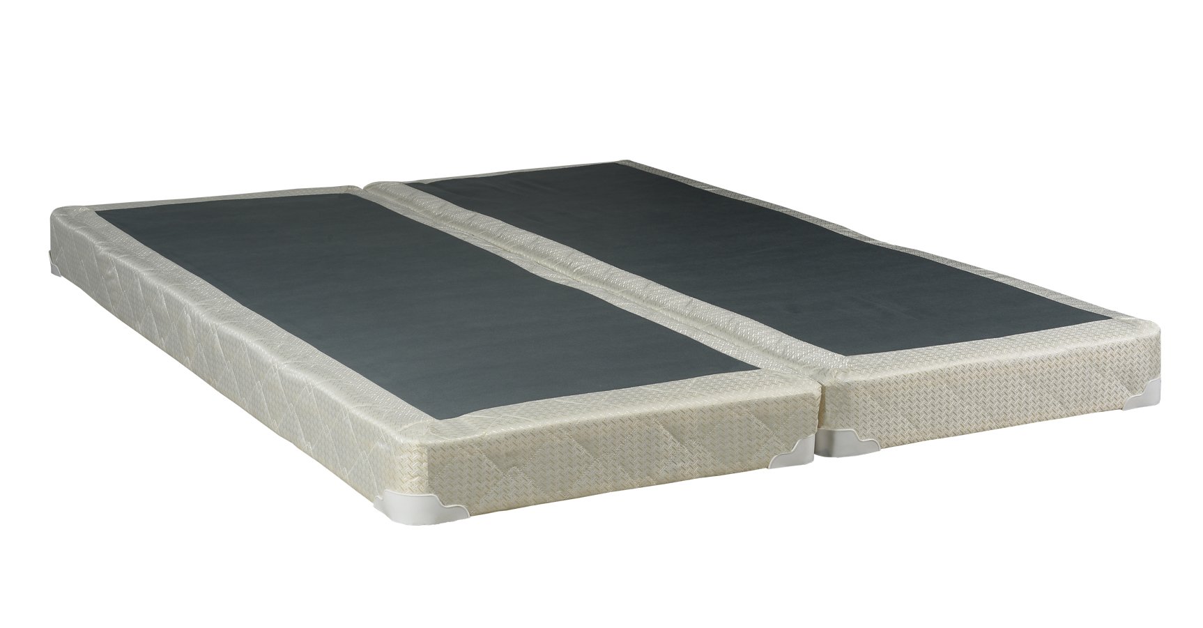 Low Profile Wood Box Spring Foundation for Mattress - Twin Size, Grey - Fully Assembled Traditional Bed Base for Better Sleep Support | Perfect for Guest Rooms, Dorms & Small Spaces