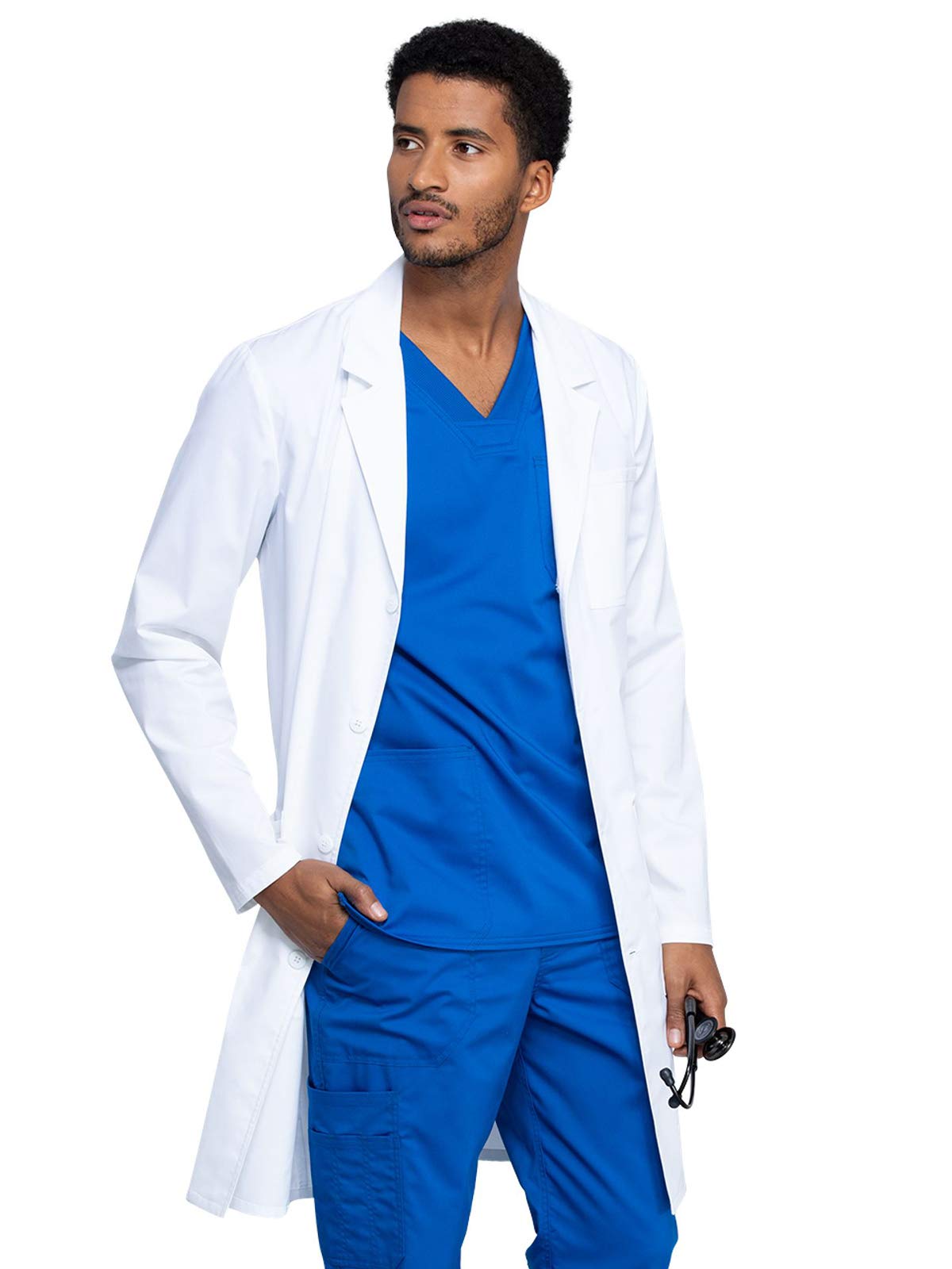 Cherokee Men's Scrubs Lab Coat - Professional Medical Workwear with Revolution Tech Fabric, 40