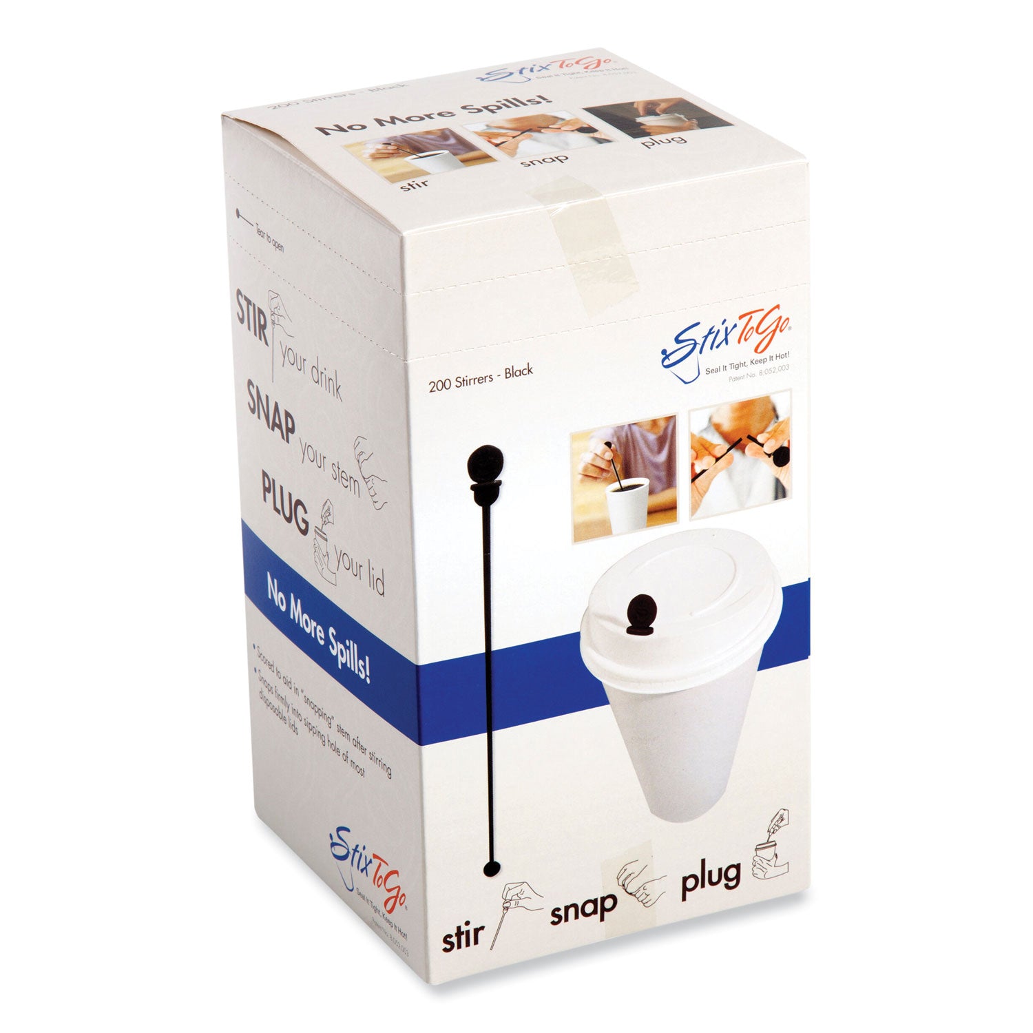 AmerCareRoyal® Black Beverage Plugs - 200 Count per Box, 10 Boxes per Carton | Perfect for Coffee Shops, Bars, and Catering Events