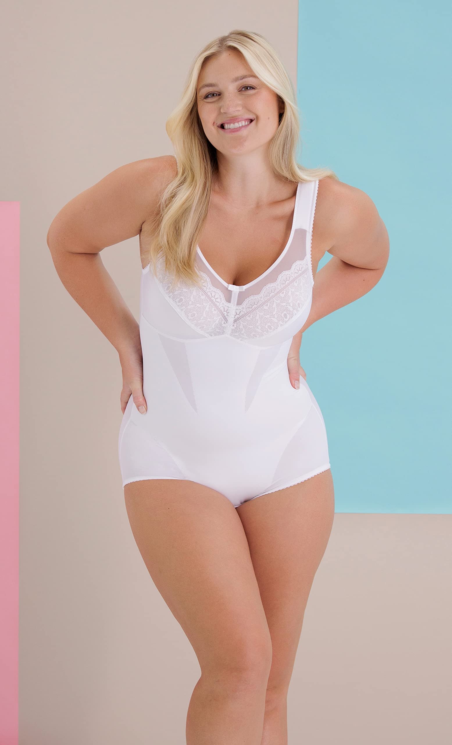 Miss Mary of Sweden Happy Hearts Women's Non-Wired Shaping Bodysuit - Comfortable Slimming Shapewear for Everyday Wear & Special Occasions