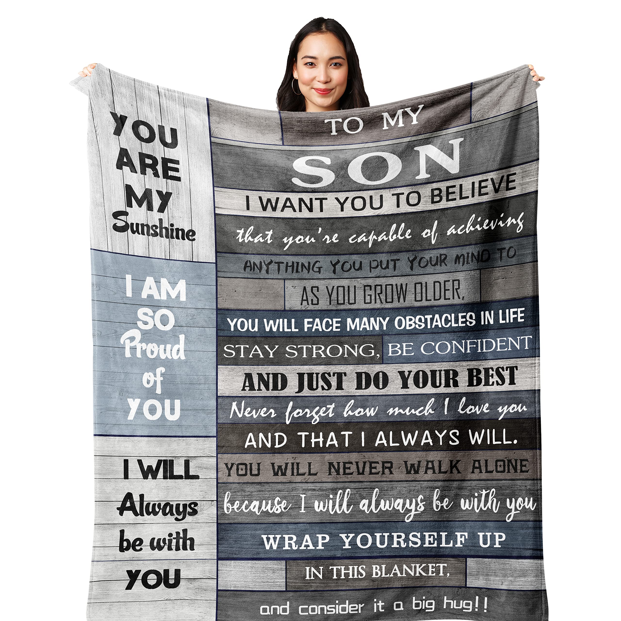 60x50in Soft Fleece Blanket for Adult Son - Perfect Birthday, Graduation & Thoughtful Gift from Parents | Cozy Throw for College Dorm, Bedroom & Family Movie Nights