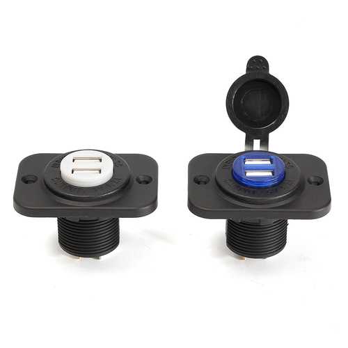 12V/24V Waterproof Dual USB Car Charger 5V 4.2A Fast Charging with LED Indicator - Compatible with iPhone X, Samsung Galaxy - Perfect for Road Trips & Outdoor Adventures