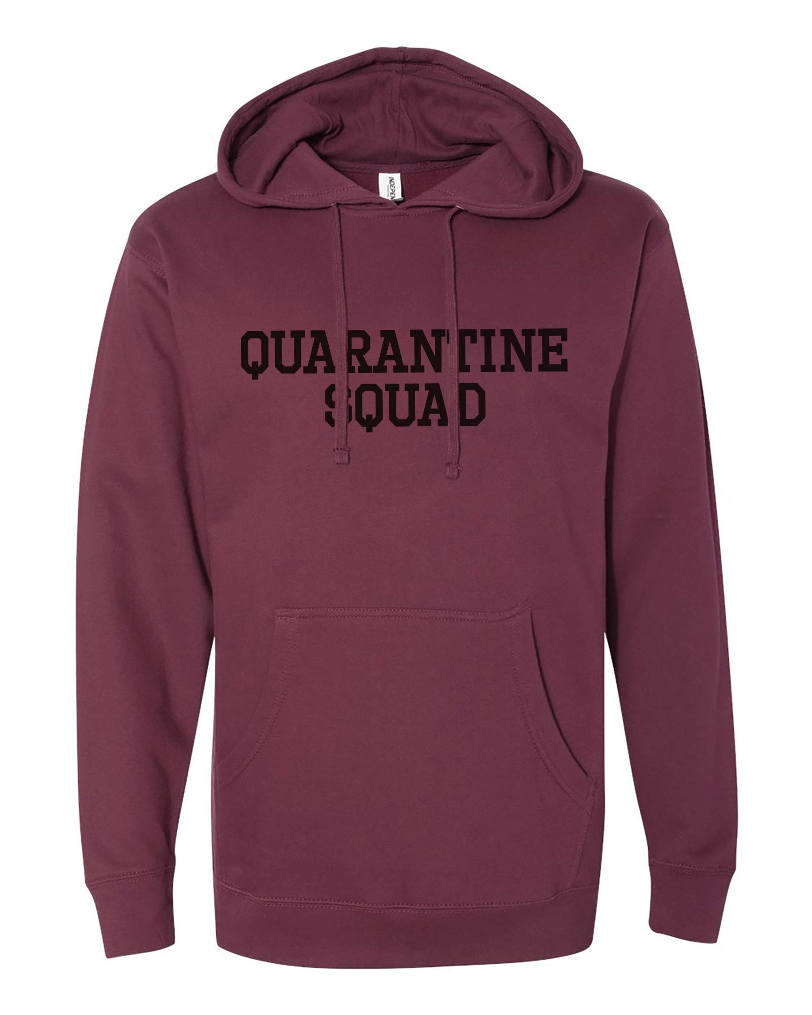 Unisex Adult Quarantine Squad Maroon Sweatshirt - 7 ate 9 Apparel | Cozy Pullover Hoodie for Casual Wear, Lounge & Home Comfort