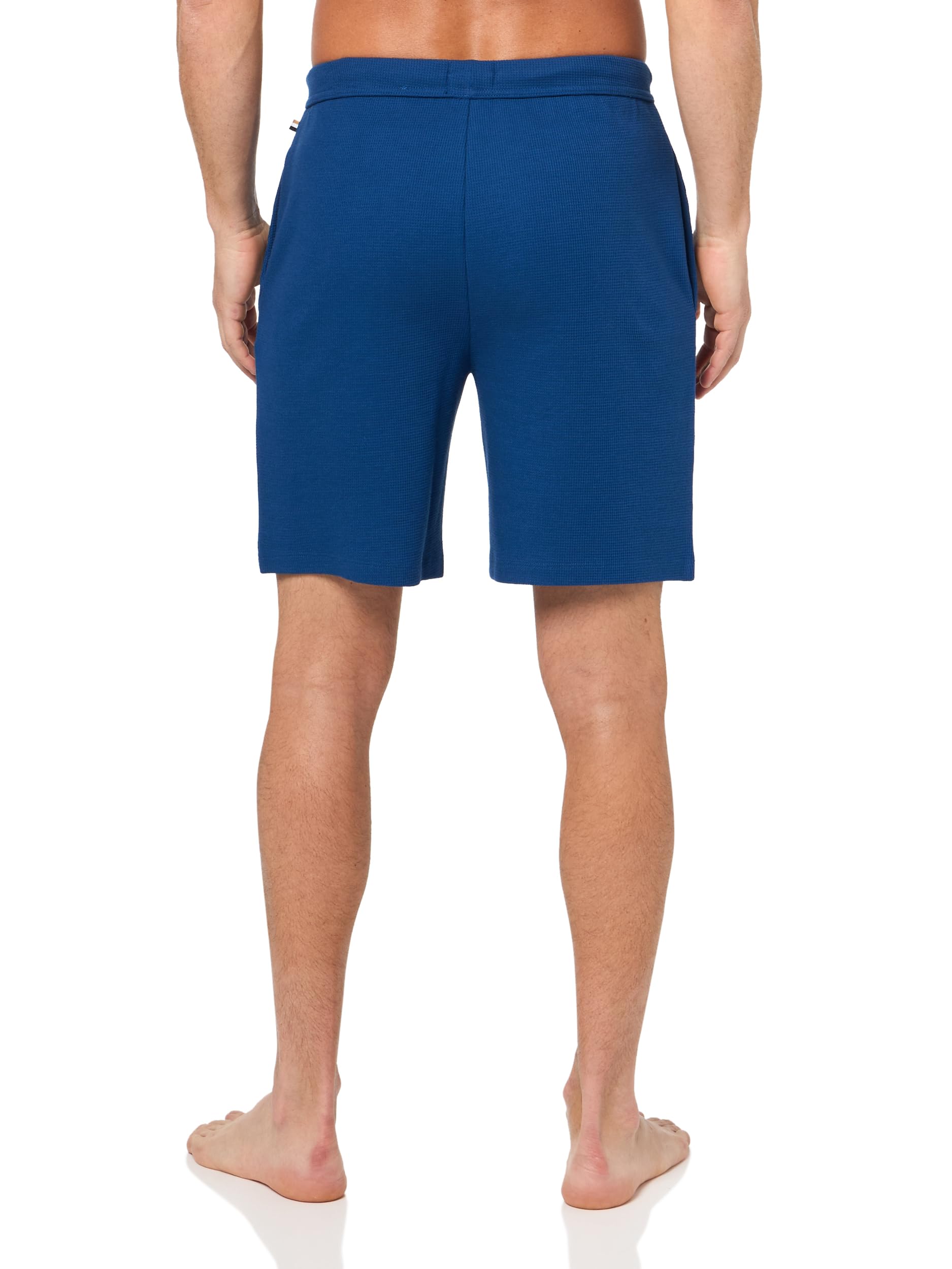 BOSS Men's Waffle Contrast Logo Lounge Shorts - Comfortable Casual Shorts for Men, Breathable Cotton Lounge Wear for Home, Gym, and Outdoor Activities