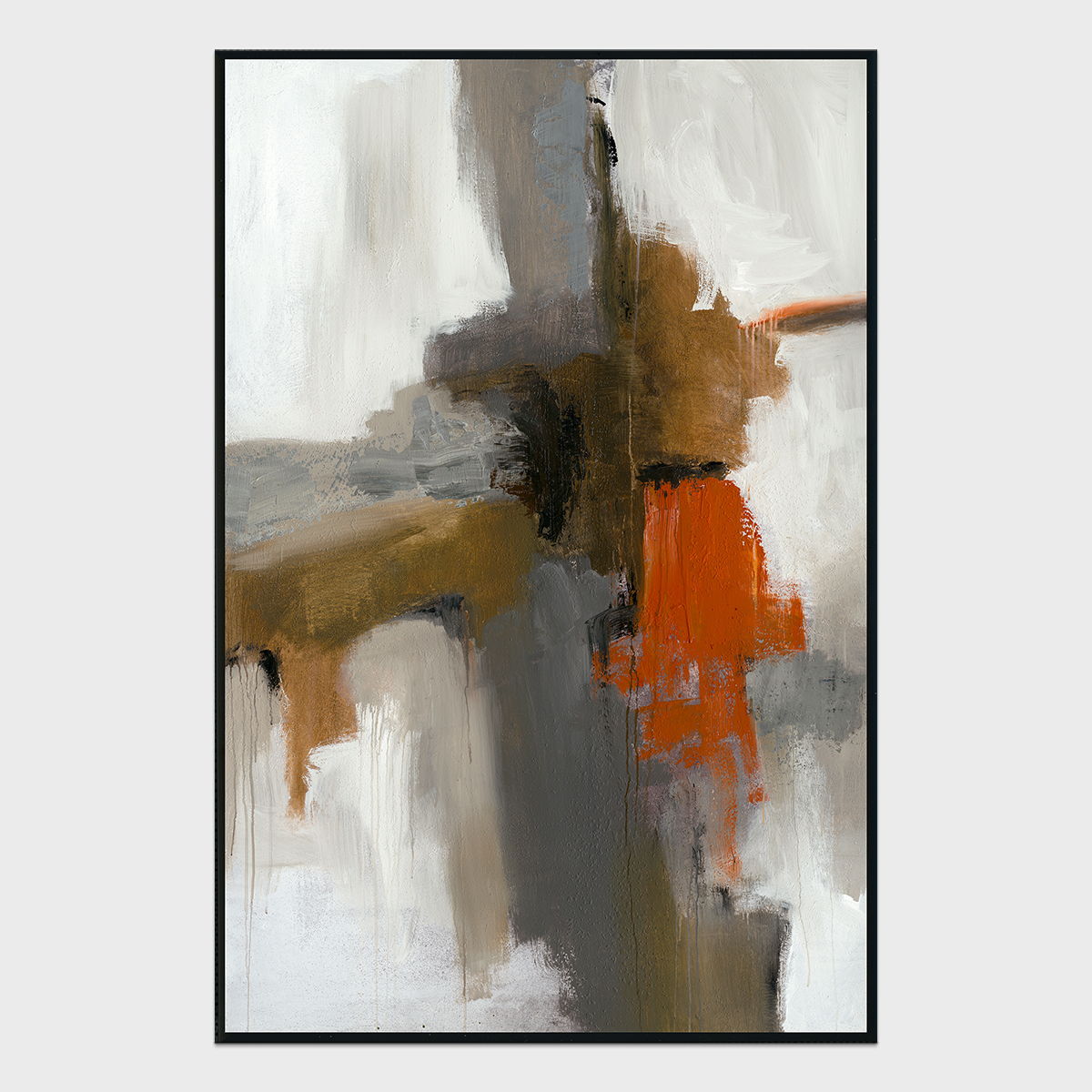 40 x 60 Inch Modern Abstract Canvas Wall Art in Red & Dark Gray - Perfect for Living Room, Bedroom & Office Decor