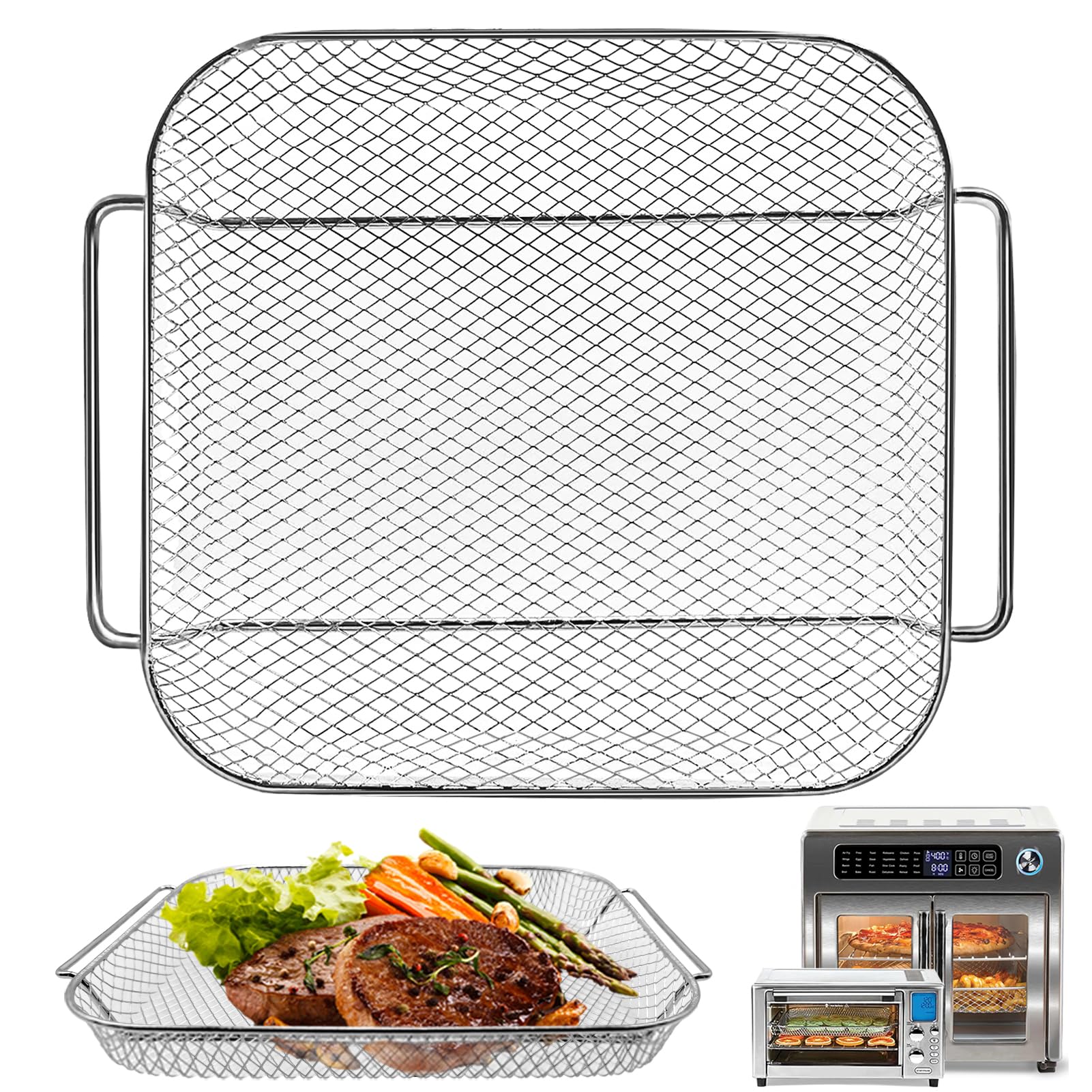Replacement Air Fryer Basket for Emeril Lagasse 26 QT Extra Large Convection Toaster Oven - 12.5 x 10.2 Inch Non-Stick Mesh Wire Rack Accessory - Dishwasher Safe - Perfect for Healthy Frying, Roasting, and Reheating Meals