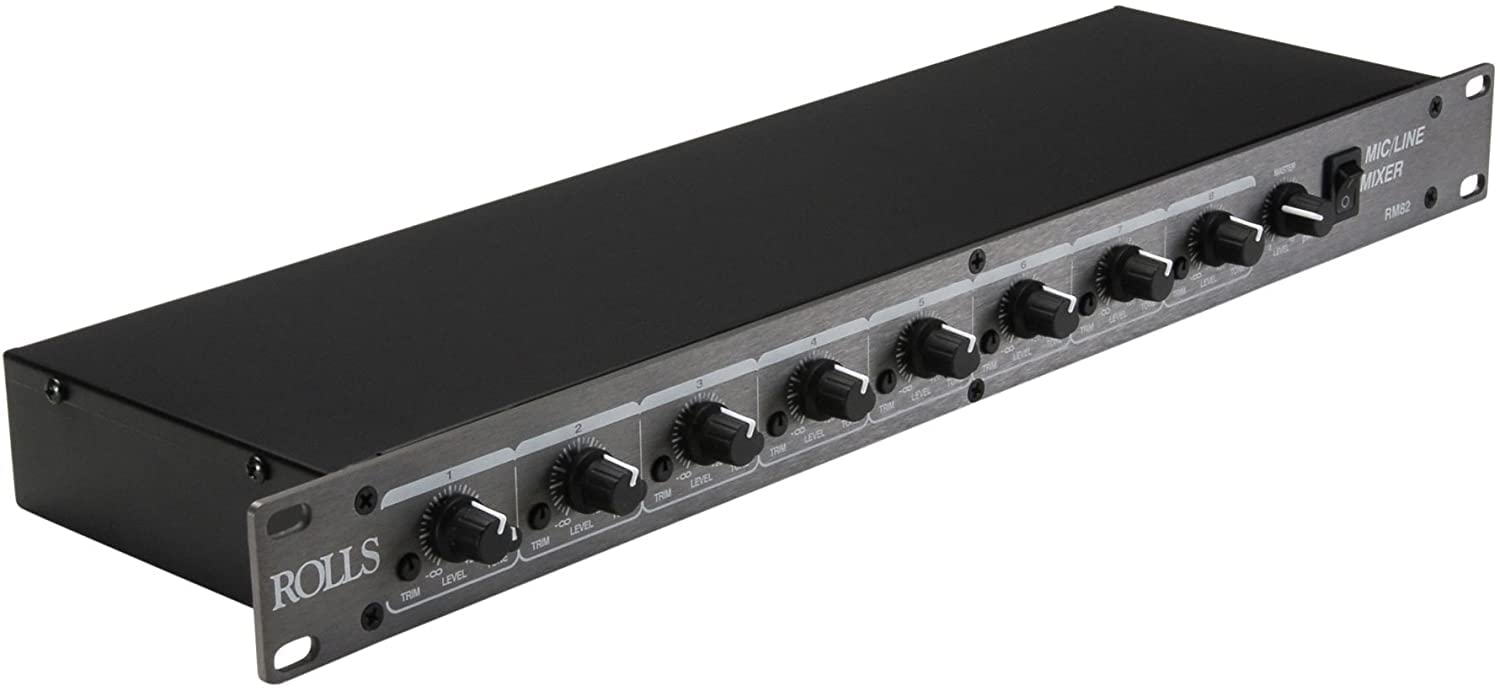 Rolls RM82 Professional 8-Channel Mic/Line Audio Mixer - Perfect for Live Performances, Studio Recording & Podcasting