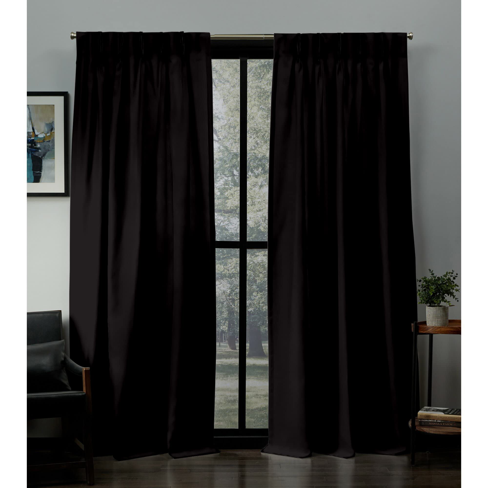 Magic Blackout Curtains Triple Pinch Pleat - Thermal Insulated Room Darkening Spill Proof Window Panels (1 Panel, 42x108, Navy Blue) - Perfect for Bedrooms, Living Rooms & Home Theater Light Blocking