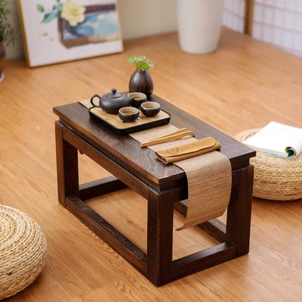 Modern Minimalist Coffee Table - Small Side Table for Living Room, Bedroom, Balcony & Bay Window - Simple Chinese Style End Table for Coffee, Books & Decor