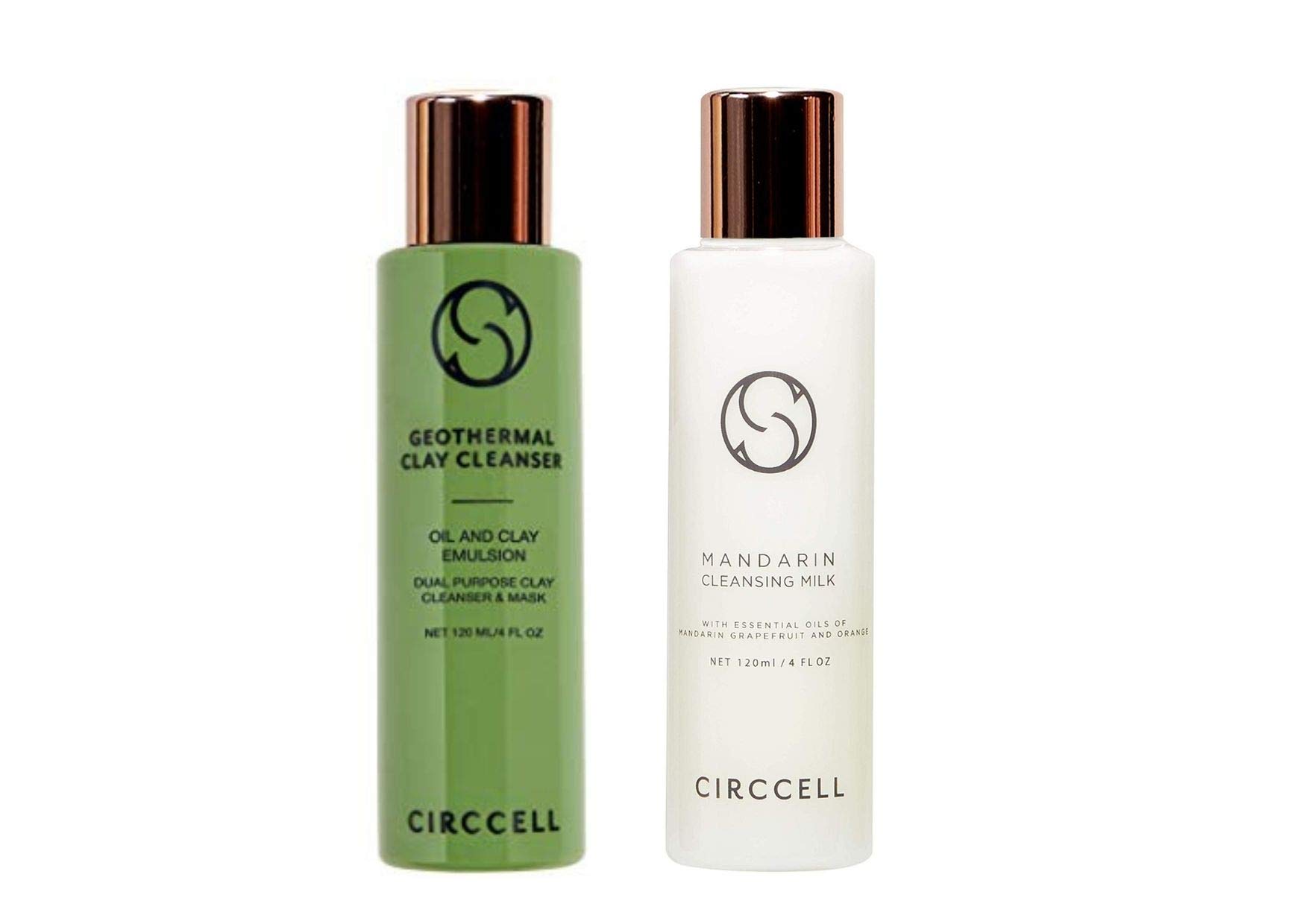 CIRCCELL Geothermal Clay Cleanser & Mandarin Cleansing Milk - Hydrating Face Wash for All Skin Types - Deep Pore Cleansing & Moisturizing - Perfect for Daily Skincare & Sensitive Skin Routine