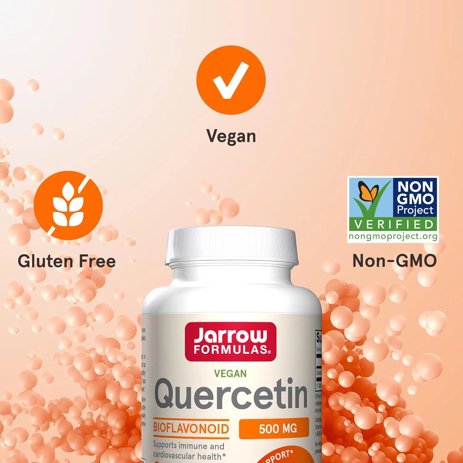 Jarrow Formulas Quercetin 500mg Supplement - Antioxidant Support for Immune Health & Allergy Relief - Daily Wellness & Seasonal Support