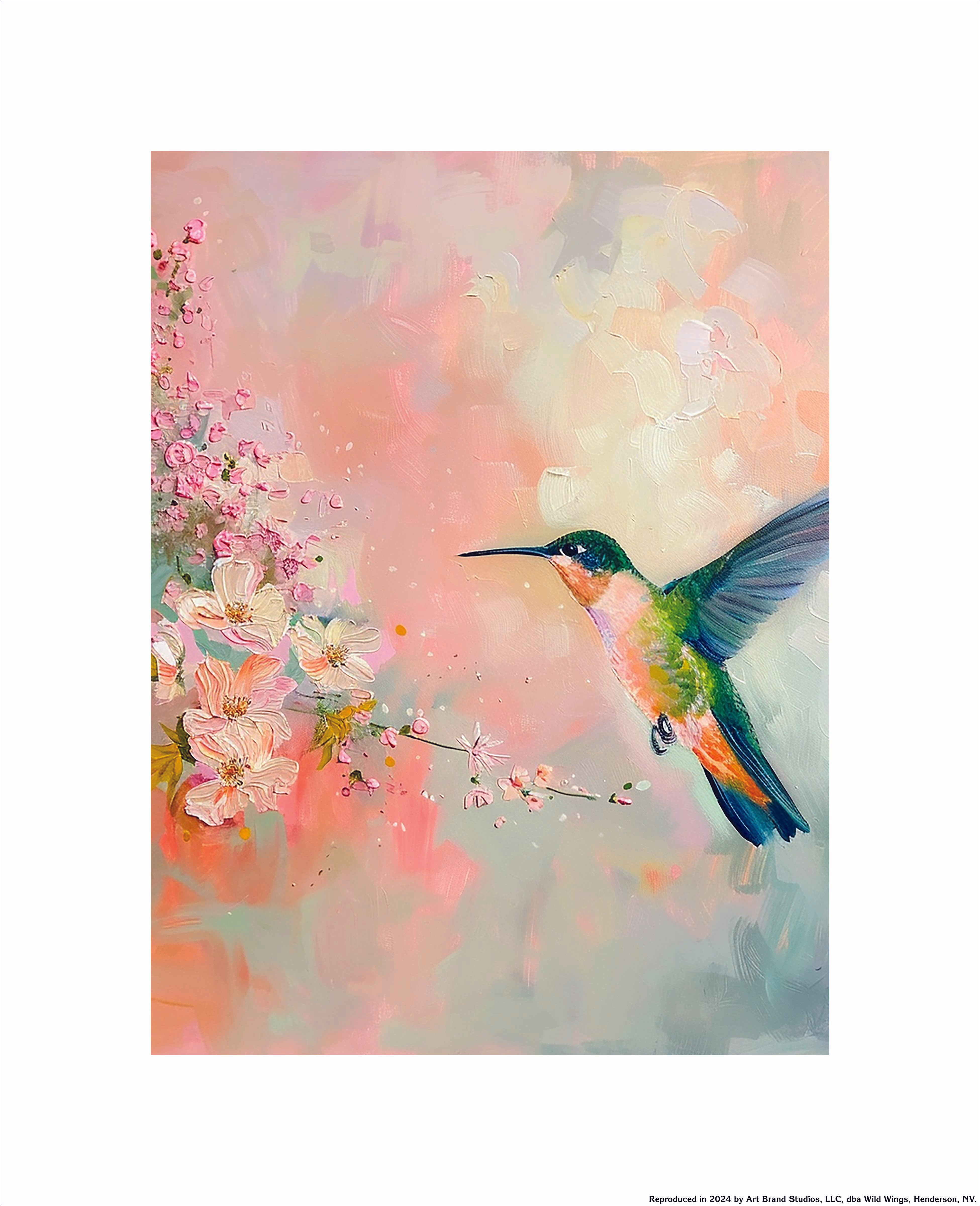 Ethereal Hover Red-Throated Hummingbird Art Prints - Stunning Wall Decor for Living Room, Bedroom & Office