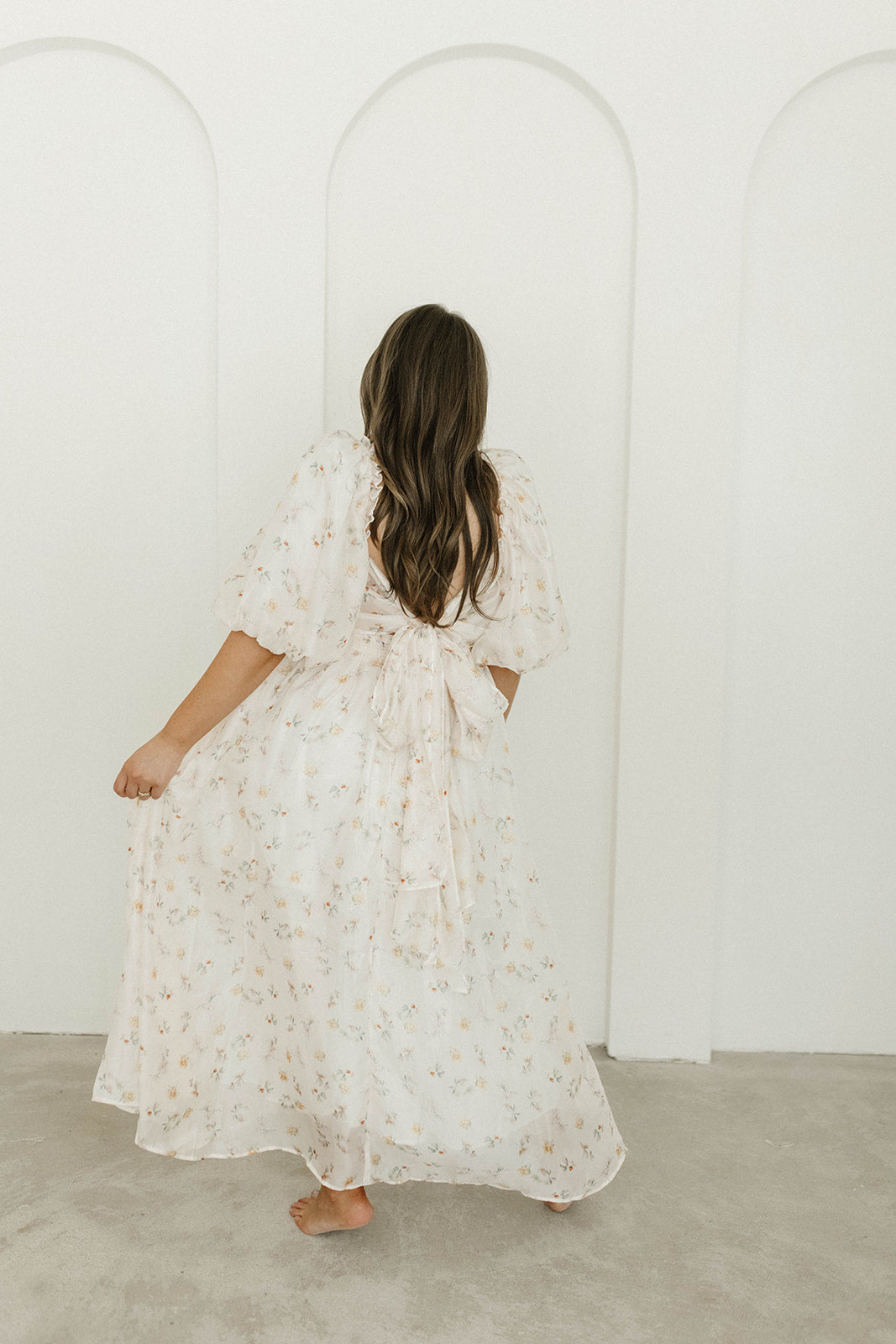 Melody Maxi Dress with Pleats & Bow Detail - Yellow Rose Floral Print | Bump Friendly Maternity Dress | Inclusive Sizing S-3XL | Perfect for Weddings, Baby Showers & Summer Vacations