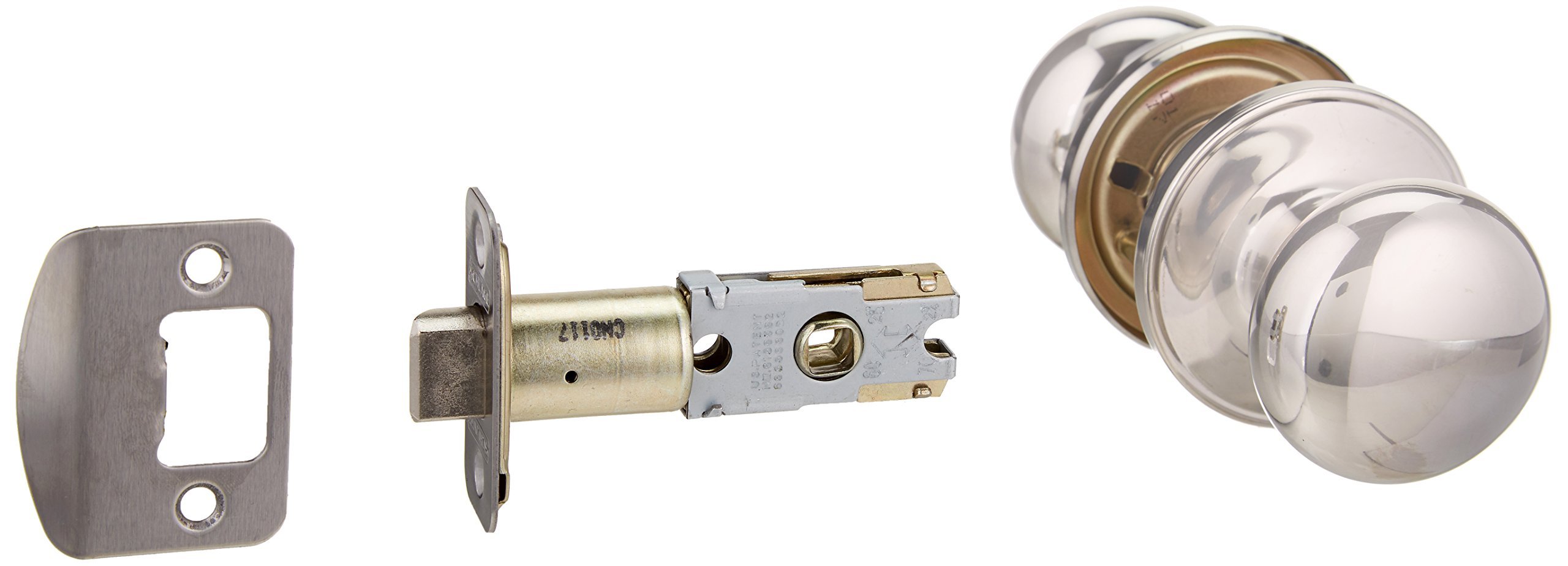 Schlage J10STR625 Stratus Bright Chrome Round Passage Door Knob - Secure & Stylish Entry Door Hardware for Homes & Offices