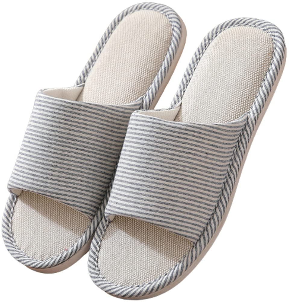 Breathable Linen Slippers for Women & Men - Anti-Slip Cotton Washable House Shoes, Quick-Drying Summer Slides for Indoor & Bedroom Use - Perfect for Relaxing at Home, Spa Days, and Hotel Stays