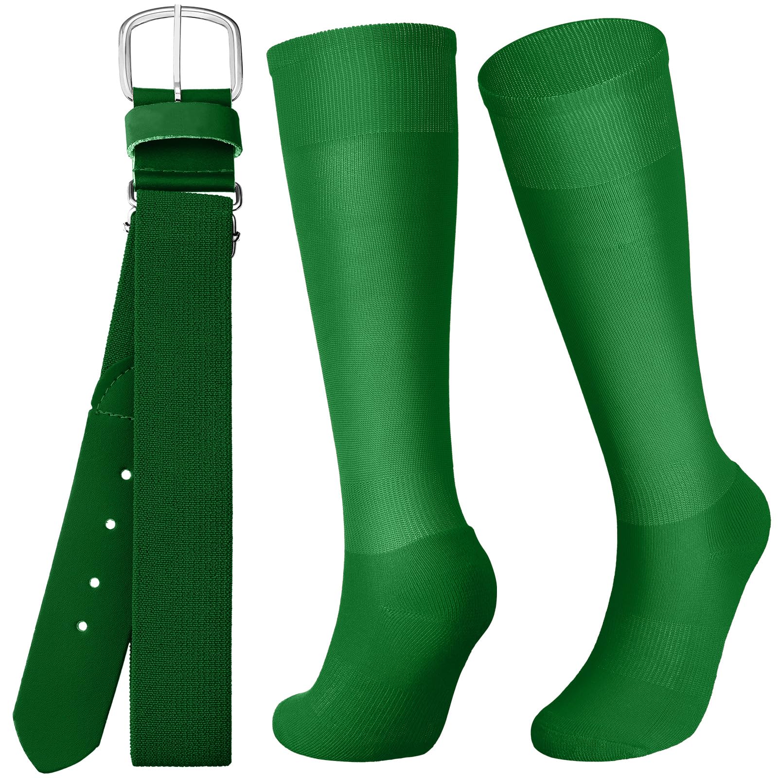 Zhanmai Adjustable Baseball Belt & Softball Socks Combo Set - Elastic Waistband for Youth Boys Girls & Adults - Perfect for Baseball Games, Practice & Team Uniforms