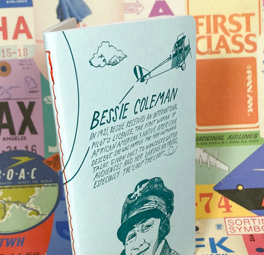 Bessie Coleman Inspirational Notebook - Lined Journal for Women & Students - Perfect for School, Work, Travel & Creative Writing