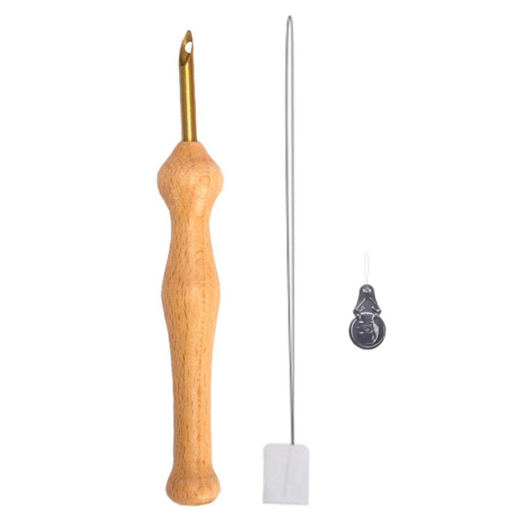 JoyMerit Wooden Handle Embroidery Pens - Professional Punch Needle Set for Hand Embroidery, Cross Stitch & DIY Crafts - Perfect for Fabric, Canvas & Leather Projects