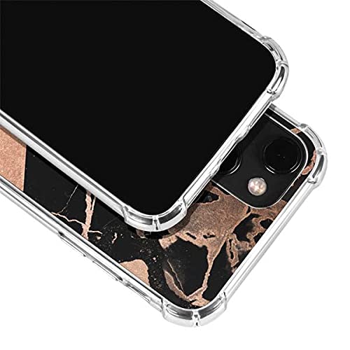 Skinit Clear Phone Case for iPhone 13 Mini - Black & Rose Gold Marble Split Design | Slim Protective Cover | Scratch Resistant | Perfect for Everyday Use, Work & Travel