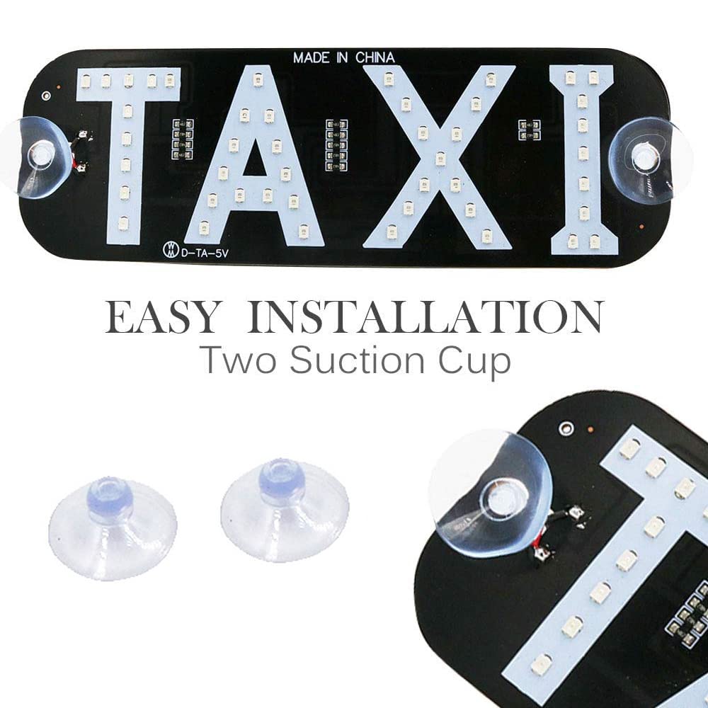 YSY Green LED Taxi Sign Light - 12V DC Car Window Flashing Hook with USB Switch & Inverter | Perfect for Taxi, Uber, Lyft Drivers & Nighttime Rideshare Visibility
