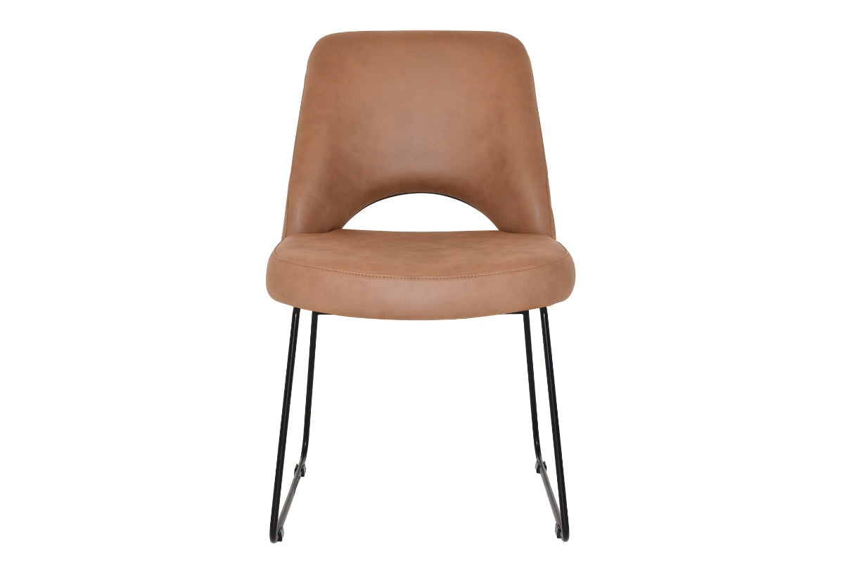 EZ Hospitality Cairo Indoor Armless Chair with Metal Base - Black Sled Style for Office, Conference Room, or Home Decor