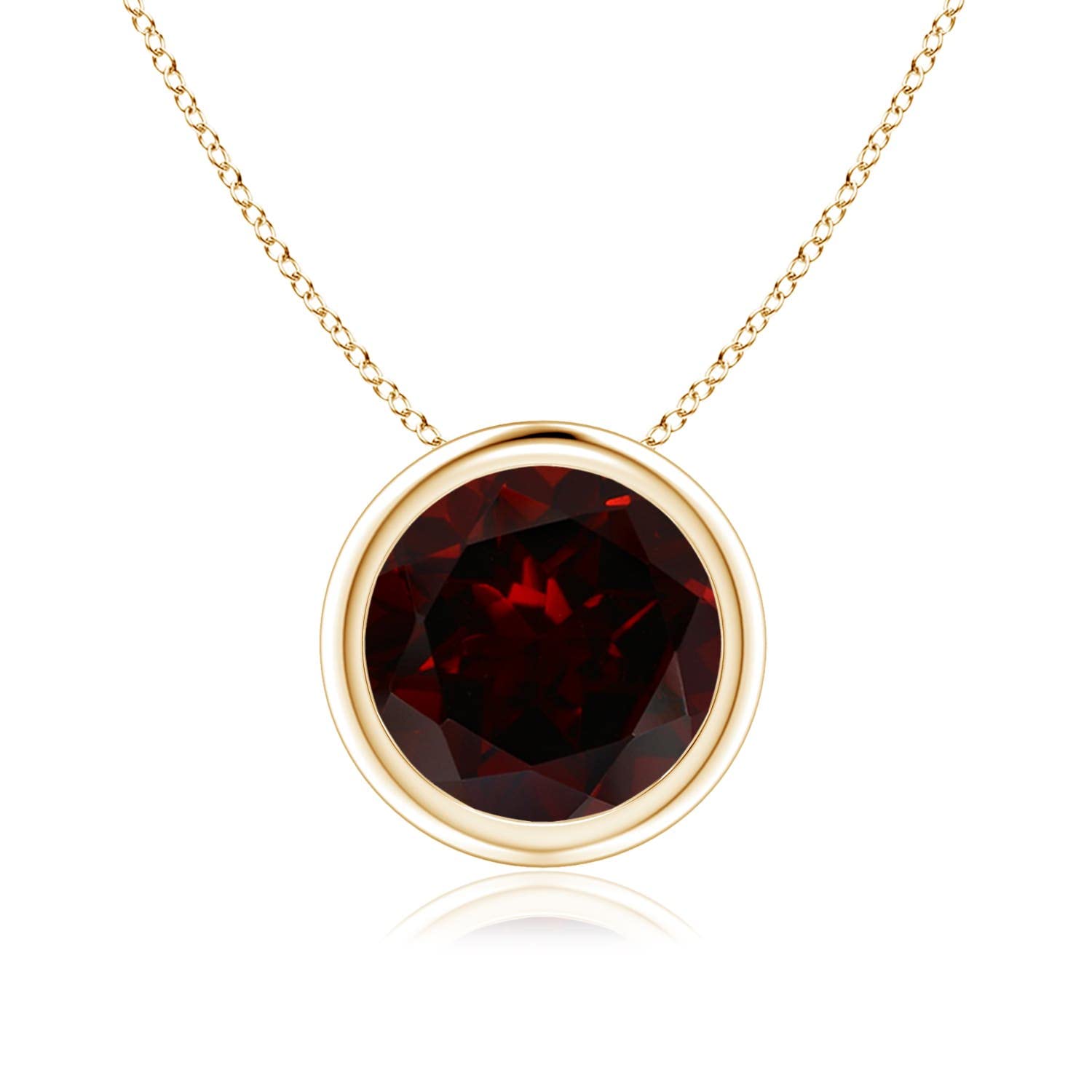 Angara Natural Gemstone Solitaire Pendant Necklace for Women - Sterling Silver/14K Gold/Platinum Birthstone Jewelry | Birthday, Wedding, Anniversary Gift for Her | Perfect for Everyday Wear, Date Nights & Special Occasions