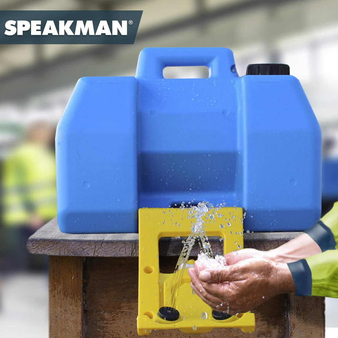 Speakman HW-4400 Portable Hand Wash Station with Soap Dispenser - Blue | Outdoor Sink for Camping, Construction Sites & Emergency Use