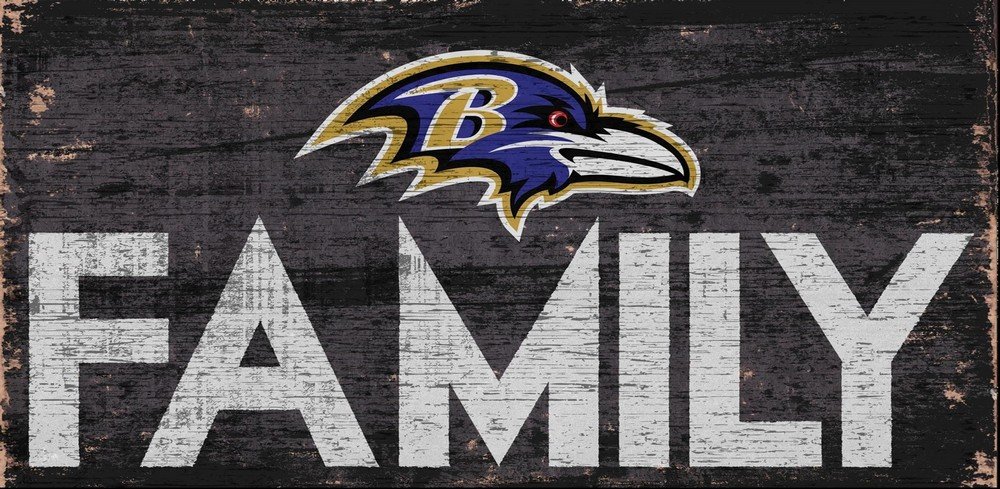 Baltimore Ravens Family Sign - Officially Licensed NFL Home Decor for Fans - Perfect for Game Room, Man Cave, or Living Room Decor