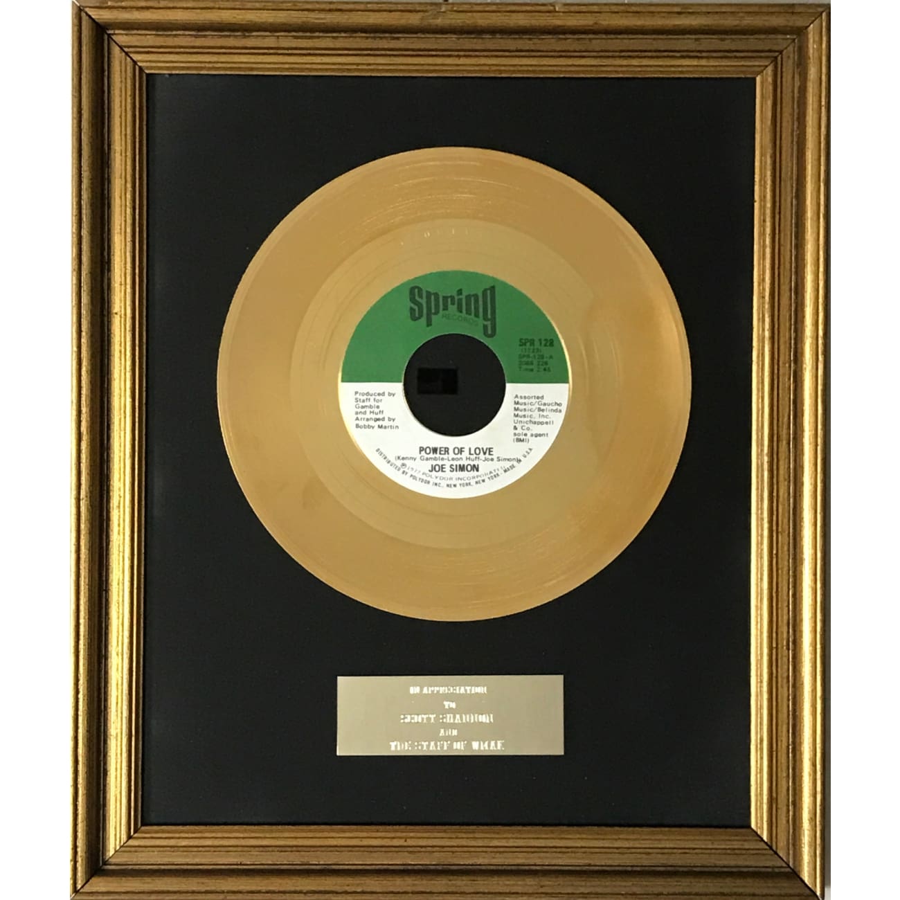 Joe Simon Power Of Love 1972 Spring Records 45 Award - Vintage Soul Music Vinyl Single - Perfect for Collectors & Retro Music Lovers